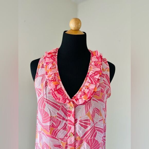 Lilly Pulitzer silk sleeveless blouse Size 4 - Picture 3 of 9